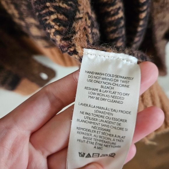 Free People Brown Plaid Sepia Sweater Cardigan in Birchwood Combo - Picture 9 of 11